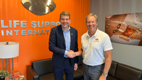 Doug Phillips, CEO of BiORG, and Gerg Yerkes, President of Life Support International, formalising their partnership in Pennsylvania, USA.
